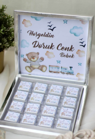 Hoş Geldin Bebek Temalı Çikolata Kutusu